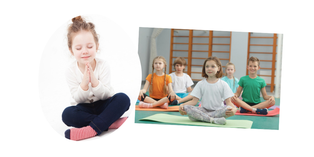 ヨガは運動が苦手でも大丈夫、それぞれのレベルに合わせて無理せず体を動かせることがヨガのいいところ！キッズヨガをしている外国人の子供たちの写真※イメージ